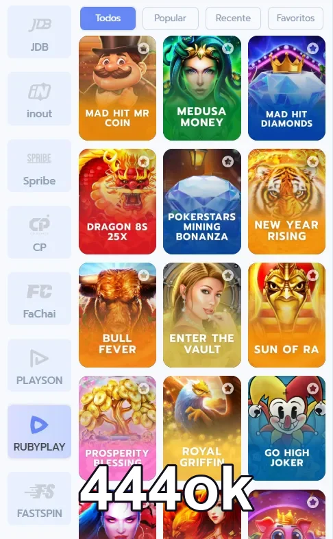 Visão geral das imagens de slots no site 444ok, destacando jogos e gráficos atraentes.