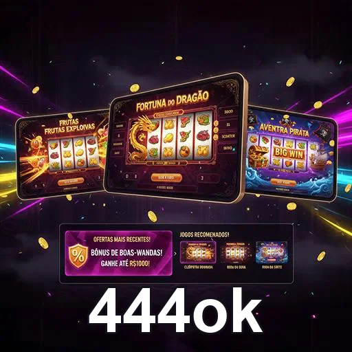 Imagem de jogos de slots com bônus disponíveis no site 444ok.
